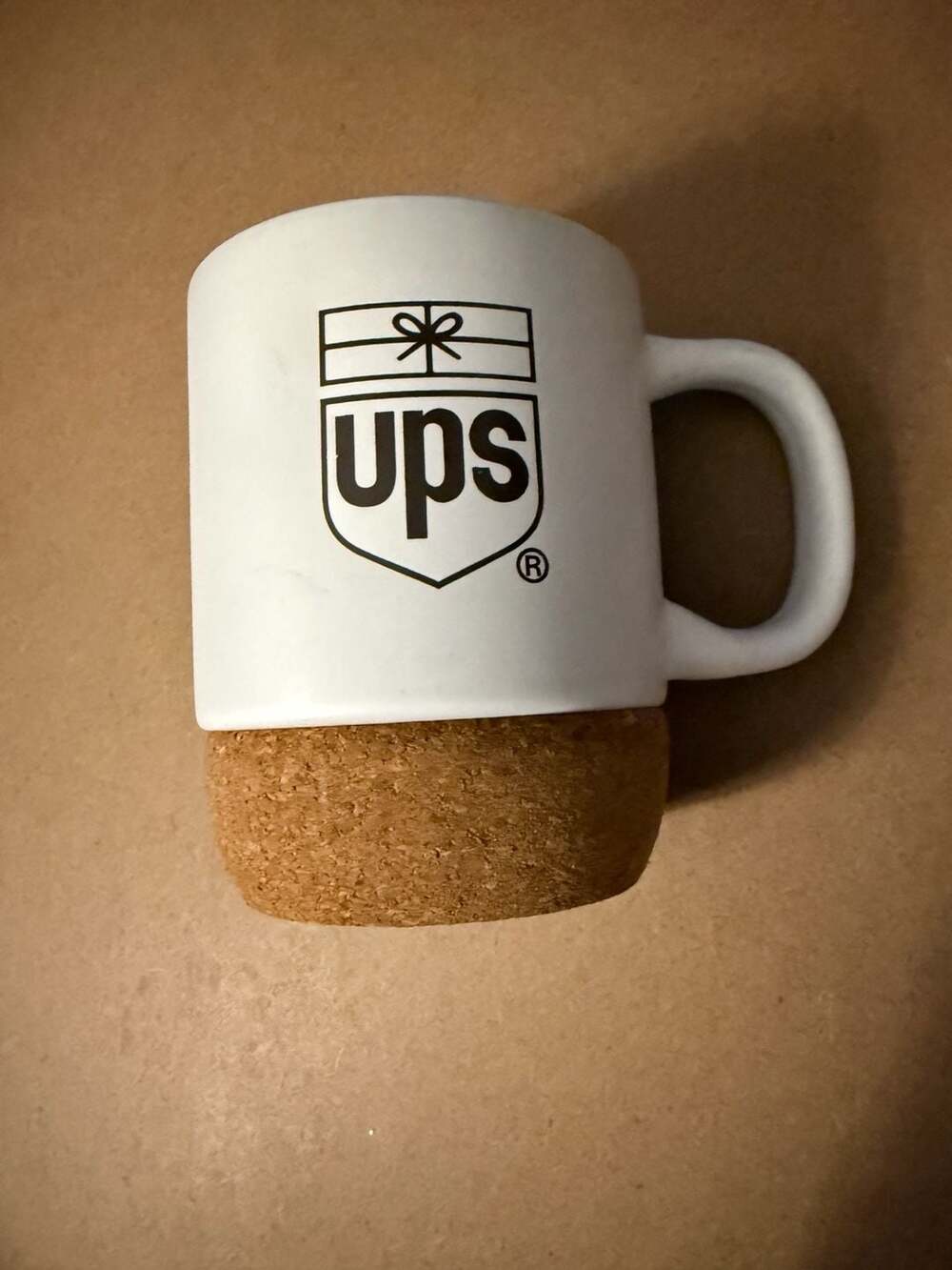 Vintage UPS Logo Ceramic Coffee Mug with Cork Base